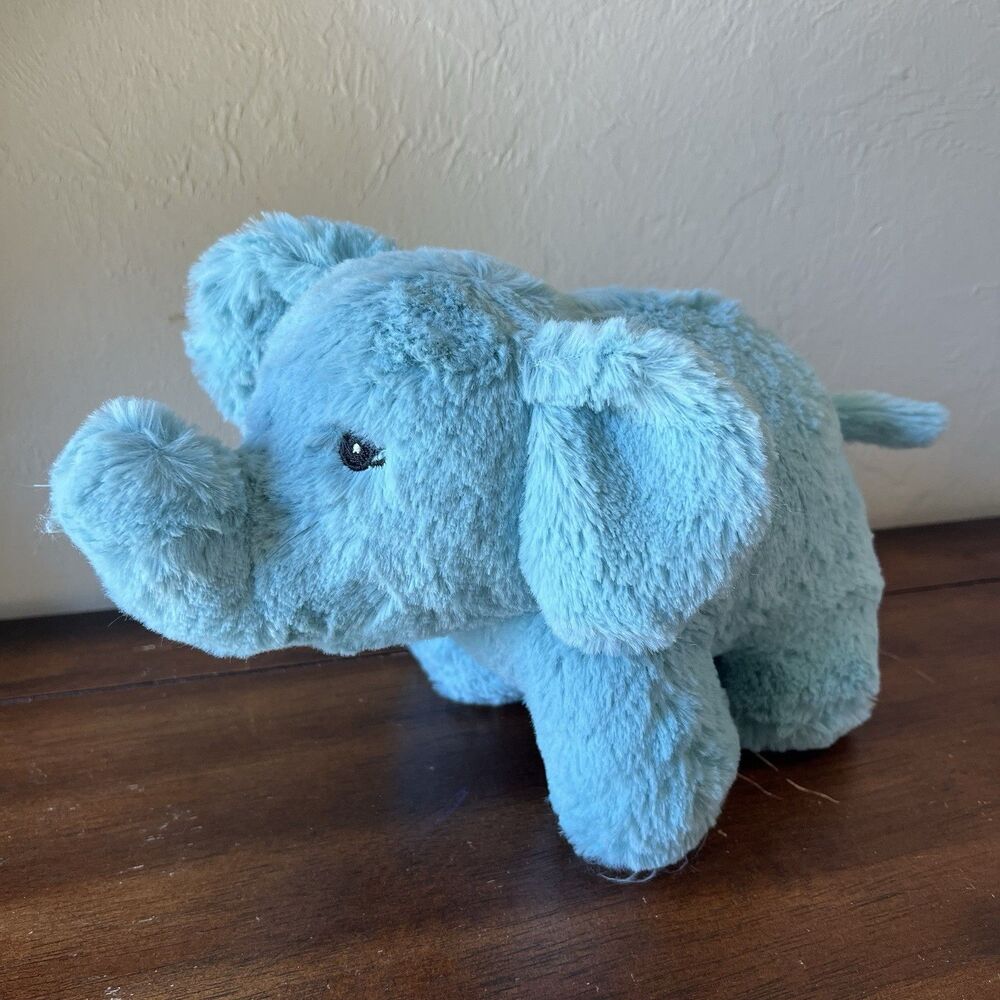 Trend Lab Elephant 10" Plush Blue Stuffed Animal Soft Toy Sewn Eyes